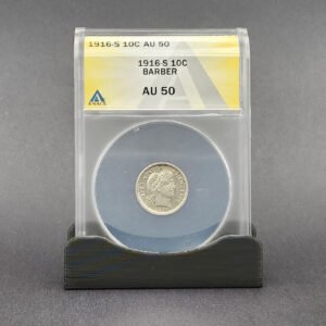 10C _ 1916-S _ AU-50 _ Barber _ Silver _ ANACS
