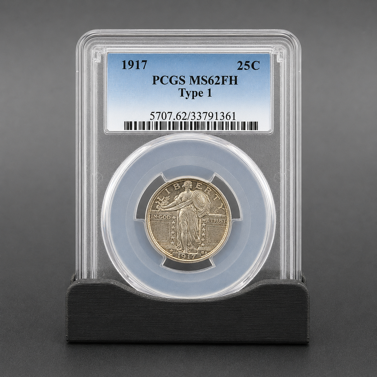 1917 Type 1 Standing Liberty PCGS MS62-FH - 25C