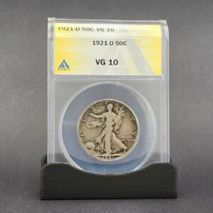 50C _ 1921-D _ VG-10 _ Walker _ Silver _ ANACS