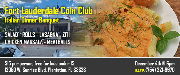 Fort Lauderdale Coin Club Italian Dinner & Gift Auction