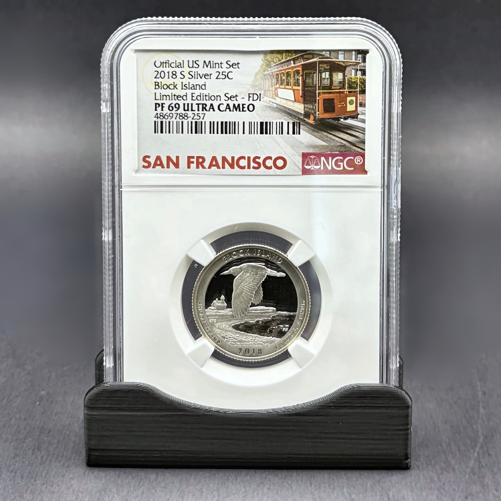 2018-S Silver Block Island Quarter NGC PF69- 25C