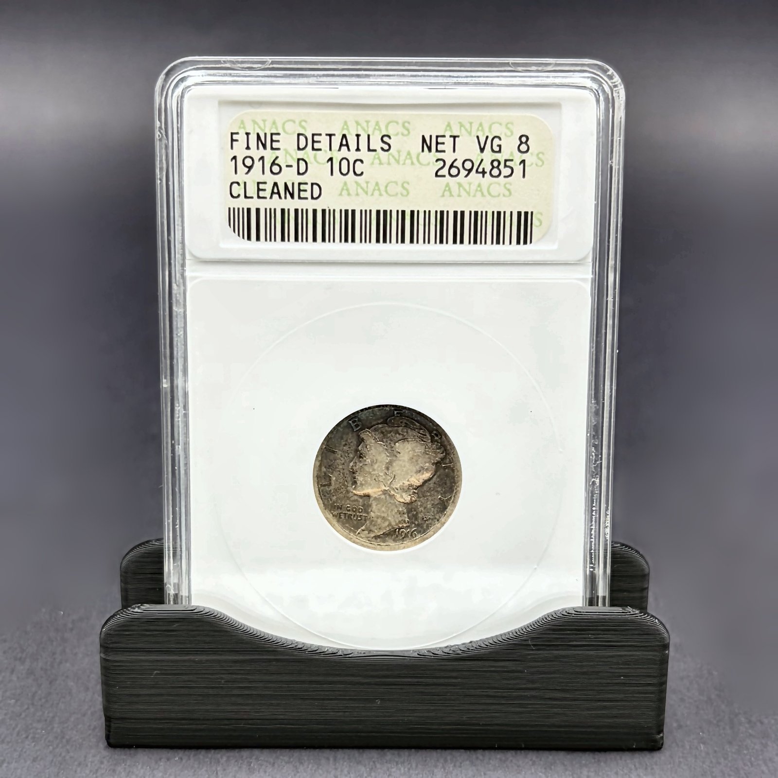1916-D Mercury Dime Net VG 8 - 10C