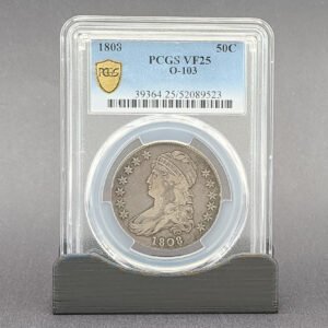 50C _ 1808 _ Holder Error _ VF-25 0-103 _ T935067 _ Bust Half _ Silver _ PCGS -